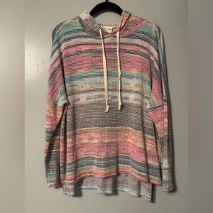 Lovely Melody Pastel Striped French Terry Hoodie